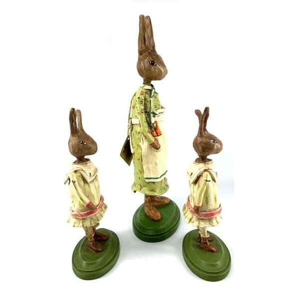 Penny McAllister Bunny Rabbit Mom and Kids Twins 2003 Arms Move Lot of 3 Vtg - Picture 6 of 10